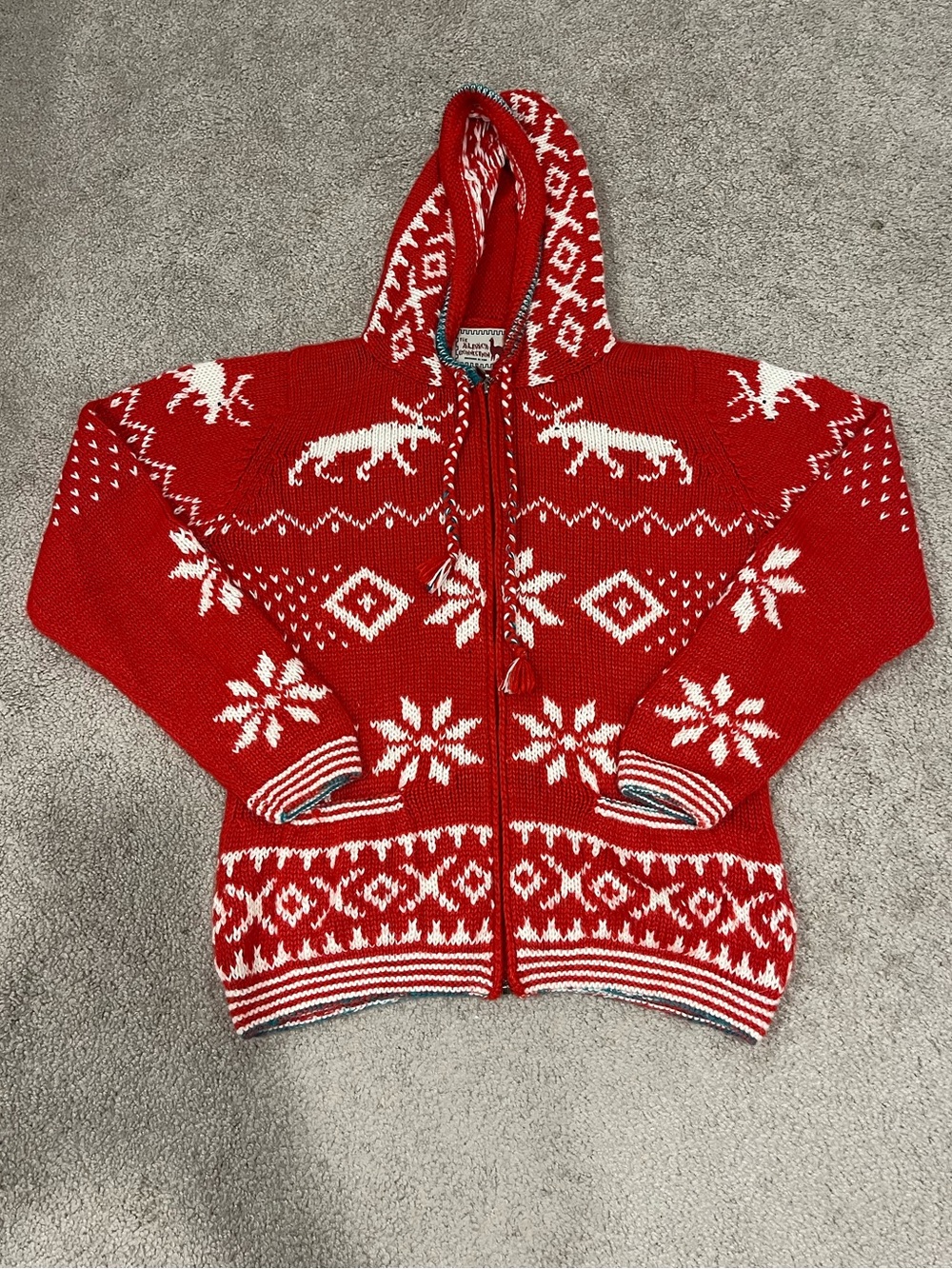 The Alpaca Connection Hand Made Alpaca Wool Full Zip Sweater Cardigan